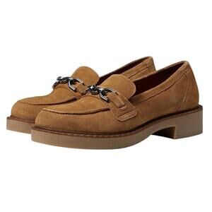 NEW Gentle Souls 8.5M KC Libby Desert Sand Suede Platform Bit Loafer Chain Posh‎